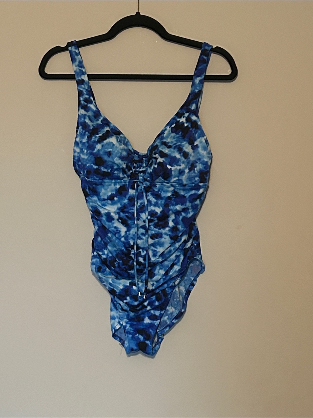 Aqua Green Blue Marble Bikini Top